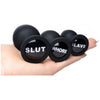 Premium Silicone Dirty Words Anal Plug Set - Model DP-3B - Unisex - Anal Pleasure - Black - Adult Naughty Store