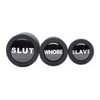 Premium Silicone Dirty Words Anal Plug Set - Model DP-3B - Unisex - Anal Pleasure - Black - Adult Naughty Store