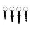 Introducing the Luxe Pleasure Collection: Silicone Anal Ringed Rimmers Set - Model XR-2001 - Unisex - Backdoor Bliss - Black - Adult Naughty Store