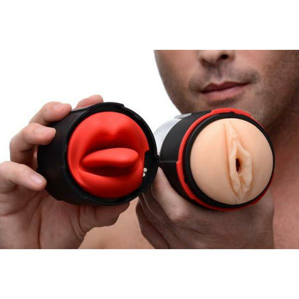 Lovebotz Flicking Tongue Masturbator: The Ultimate Dual Pleasure Experience for Men - Model FT-2000, Red - Adult Naughty Store