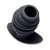 Hive Ass Tunnel Silicone Ribbed Hollow Anal Plug Medium - Intense Pleasure for All Genders - Model HT-2022 - Black - Adult Naughty Store