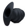 Hive Ass Tunnel Silicone Ribbed Hollow Anal Plug Medium - Intense Pleasure for All Genders - Model HT-2022 - Black - Adult Naughty Store