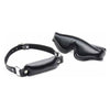 Introducing the SensaBlind Padded Blindfold and Gag Set - Model SBG-2021: Unisex BDSM Kit for Enhanced Pleasure in Black - Adult Naughty Store