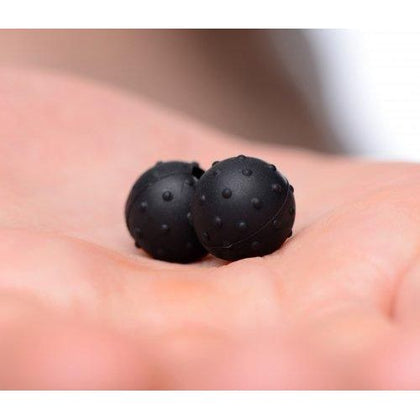 Dragon's Orbs Nubbed Silicone Magnetic Balls - Intensify Pleasure with the Dragon's Delight Model D-2021 - Unisex Pleasure Toy for Sensual Stimulation - Black