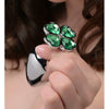 Booty Sparks Medium Metal Anal Plug with Clover Jewel Design - Model BSMAP-M01 - Unisex Pleasure - Green - Adult Naughty Store