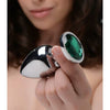 Introducing the Silver Emerald Gem Anal Plug Set - Model X3: Unleash Pleasure with Style and Elegance