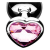 Booty Sparks Pink Heart Gem Anal Plug Set - Model BSGAP-001 - For All Genders - Pleasure for the Derriere - Pink