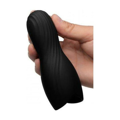 Introducing the Sensa Pleasure Vibrating Rechargeable Penis Pleaser Black - Model SP-500X: The Ultimate Sensory Stimulation for Men - Adult Naughty Store