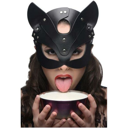 Naughty Kitty Cat Mask Black O-S: Seductive Vegan Leather Fetish Mask for Women - Model NKCM-001 - Enhance Sensual Play and Explore Your Wild Side - One Size Fits Most - Adult Naughty Store