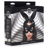 Bad Bunny Black O-S Vegan Friendly Bunny Mask for Sensual Play and Fetish Fun - Adjustable Straps, Nickel-Free Metal Studs - 8.5