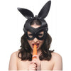 Bad Bunny Black O-S Vegan Friendly Bunny Mask for Sensual Play and Fetish Fun - Adjustable Straps, Nickel-Free Metal Studs - 8.5