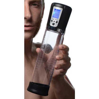 Introducing the PowerMax 4-Level Power Suction Penis Pump with Built-in Display - Model PMP-4000X - For Men - Enhances Erection Size and Sensitivity - Clear