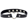 Dark Heart Chrome Black Choker - BDSM Submissive Gift - Model DH-001 - Unisex - Neck Pleasure - Black - Adult Naughty Store