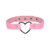 Sweet Heart Chrome Heart Pink Choker - Elegant BDSM Collar for Submissive Partners - Adult Naughty Store