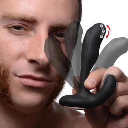 Alpha Pro 7X Bendable Prostate Stimulator With Stroking Bead - The Ultimate Black Silicone Pleasure Tool for Men - Adult Naughty Store