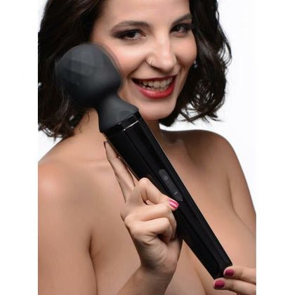 Diamond Head 24X Rechargeable Silicone Wand Massager for Intense Relaxation and Pleasure - Model DH-24X - Black