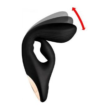 Introducing the Bendable Silicone Rabbit Vibrator - Model 7x, a Sensational Pleasure Companion for All Genders, Delivering Blissful Stimulation to Clitoris and G-Spot, in Sleek Black