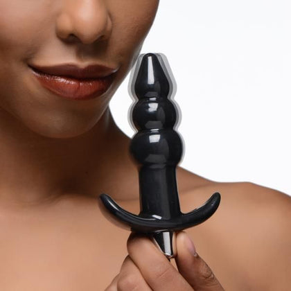 Introducing the SensaFlex™ SV-500 Vibrating Ribbed Butt Plug - The Ultimate Pleasure Experience for All Genders - Black