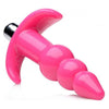 Introducing the Pleasure Pro Ribbed Vibrating Butt Plug - Model X3 for Ultimate Anal Bliss - Pink - Adult Naughty Store