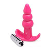 Introducing the Pleasure Pro Ribbed Vibrating Butt Plug - Model X3 for Ultimate Anal Bliss - Pink - Adult Naughty Store