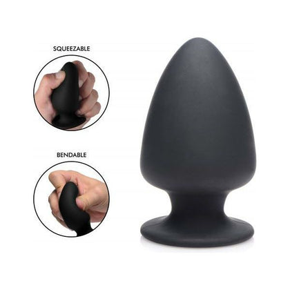 Introducing the FlexiPlug™ Squeezable Silicone Anal Plug - Small Black: The Ultimate Pleasure Companion for Anal Exploration! - Adult Naughty Store