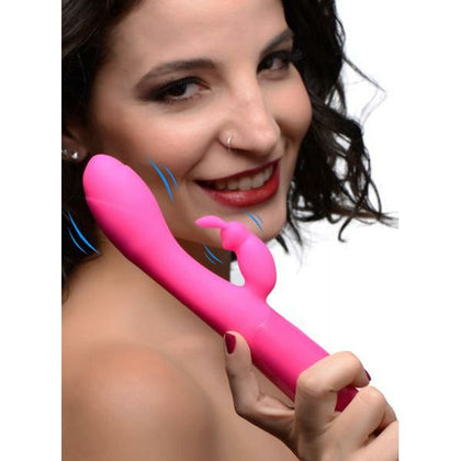 Introducing the Exquisite Pleasure Co. Rebel Rabbit 21X Silicone Vibrator Pink: The Ultimate Clitoral Stimulator for Intense Orgasms