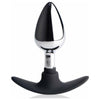 Dark Invader Aluminum Silicone Anal Plug Medium - Weighted Metal and Silicone Hybrid Plug for Sensational Anal Pleasure - Model DI-ASAPM - Unisex - Intense Pleasure - Midnight Black - Adult Naughty Store