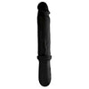 Introducing the Auto Pounder AP-8 Vibrating and Thrusting Dildo with Handle - Black: The Ultimate Pleasure Companion for Adventurous Souls - Adult Naughty Store