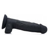 Luxurious PleasureCo Power Pecker 7 Inch Silicone Dildo With Balls - Model PP-7B - Unforgettable Pleasure for All Genders - Black - Adult Naughty Store