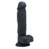 Luxurious PleasureCo Power Pecker 7 Inch Silicone Dildo With Balls - Model PP-7B - Unforgettable Pleasure for All Genders - Black - Adult Naughty Store