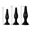 Triple Spire Tapered Silicone Anal Trainer Set - Model 3SATS-001 - Unisex - Anal Pleasure - Black