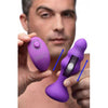 Silicone Anal Plug - 7x Slim Ribbed Thumping - Model XYZ - Unisex - Backdoor Pleasure - Purple - Adult Naughty Store