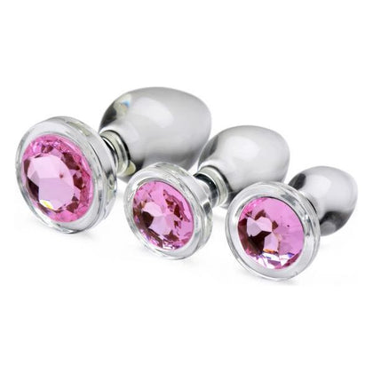 Pink Gem Glass Anal Plug Set - The Ultimate Backdoor Pleasure Experience - Adult Naughty Store