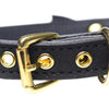 Introducing the Luxurious Kitty Pleasure Bell Collar - Model LKPC-001, for Submissive Felines of All Genders - Black-Gold - Adult Naughty Store