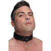 Masterful Pleasure: Wide O-ring Leather Collar - Model X1 - Unisex - Neck & BDSM - Adjustable - Adult Naughty Store