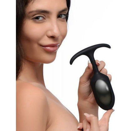 LuxureSilk Premium Silicone Weighted Anal Plug - Model LS-9000 - Large - Unisex - Deep Pleasure - Black - Adult Naughty Store