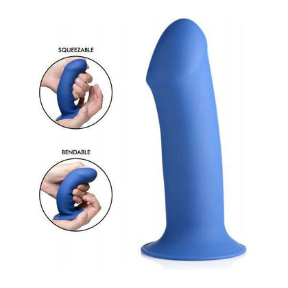 Introducing the SensaSilk Squeezable Thick Phallic Dildo - Model X1: The Ultimate Blue Pleasure Companion - Adult Naughty Store