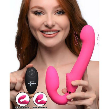 Ergo-Fit G-Pulse Inflatable and Vibrating Strapless Strap-On - Model 10xRC Pink - Adult Naughty Store