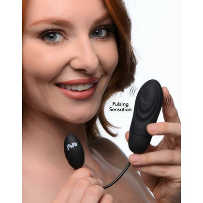 Introducing the Luxe Pleasure 7x Pulsing Rechargeable Silicone Vibrator - Model LP-2000B: The Ultimate Black Sensation for Intense Pleasure
