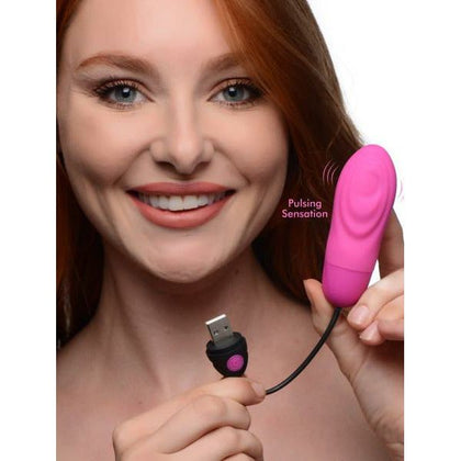 Introducing the Luxe Pleasure 7x Pulsing Rechargeable Silicone Vibrator - Model LXP-5000 - Pink - Adult Naughty Store