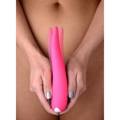 Introducing the SensaPleasure Pro-lick 8x Vibrating & Licking Silicone Tongue Vibrator - Model SLV-5000B: The Ultimate Pleasure Experience for Her in Passionate Pink - Adult Naughty Store