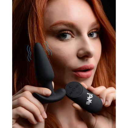 Velvety Pleasures Remote Control 21x Vibrating Silicone Butt Plug - Model 21RCP-BLK - Unisex Anal Stimulation - Black - Adult Naughty Store