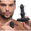 SiliconeXpert Vibrating and Thrusting Remote Control Anal Plug - Model SX-2000 - Unisex Pleasure - Black - Adult Naughty Store