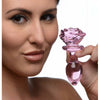 Pink Rose Glass Anal Plug - Medium - Adult Naughty Store