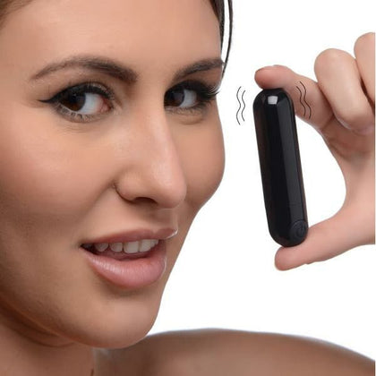 Introducing the Exquisite Pleasure Co. Rechargeable Vibrating Metallic Bullet - Model X10B: Unleash Sensual Delights with this Black Beauty - Adult Naughty Store