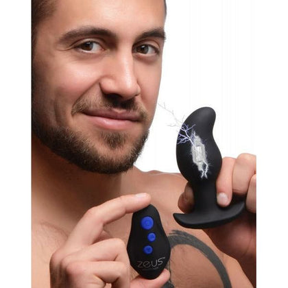 Volt Drop X8 Vibrating and E-Stim Silicone Prostate Massager with Remote Control - Male Pleasure Toy - Black