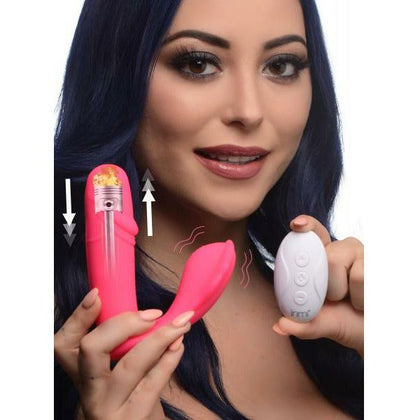 SensaPleasure PT-7X Thumping Silicone Vibrator for Women's Intimate Pleasure - Pink