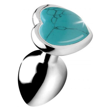 Euphoria Gems Turquoise Heart Anal Plug - Model X5 - Unisex - Pleasure for the Backdoor - Vibrant Turquoise - Adult Naughty Store