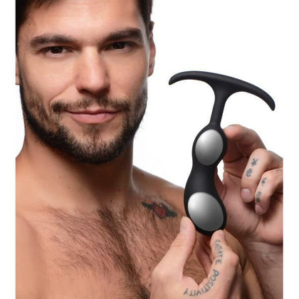 Velvety Pleasure Premium Silicone Weighted Prostate Plug - Model PPM-2001 - Male - Intense Anal Stimulation - Black