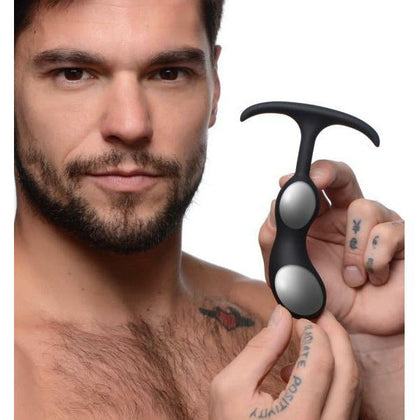 Velvety Pleasure Premium Silicone Weighted Prostate Plug - Model PPS-1 - For Men - Intense Backdoor Stimulation - Black